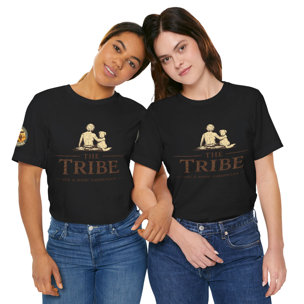 Ugg & Woof Chronicles “The Tribe” T-Shirt – Caveman & Dog Adventure Shirt – Modern World Ancient Mind Graphic Tee
