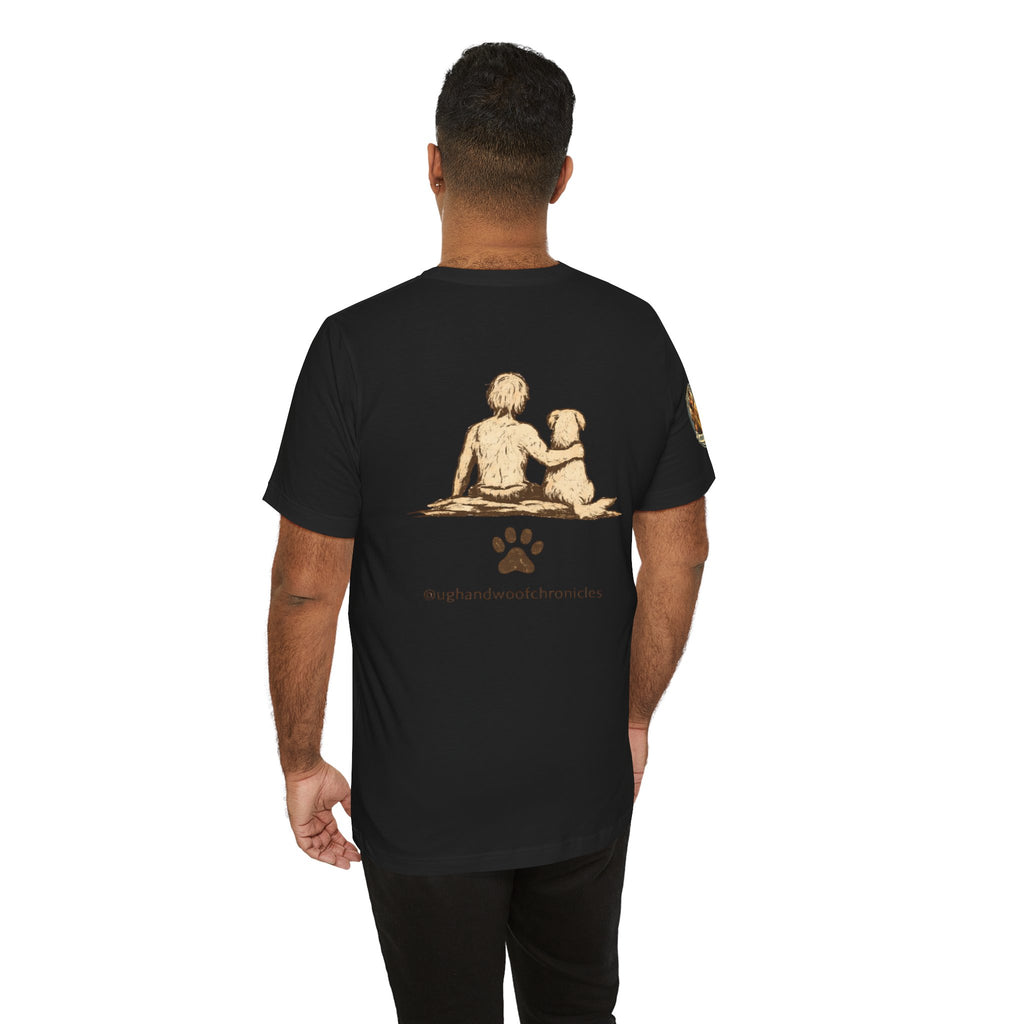 Ugg & Woof Chronicles “The Tribe” T-Shirt – Caveman & Dog Adventure Shirt – Modern World Ancient Mind Graphic Tee