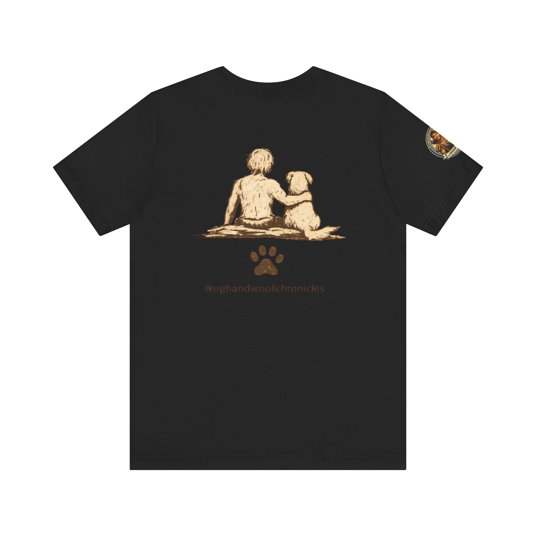 Ugg & Woof Chronicles “The Tribe” T-Shirt – Caveman & Dog Adventure Shirt – Modern World Ancient Mind Graphic Tee