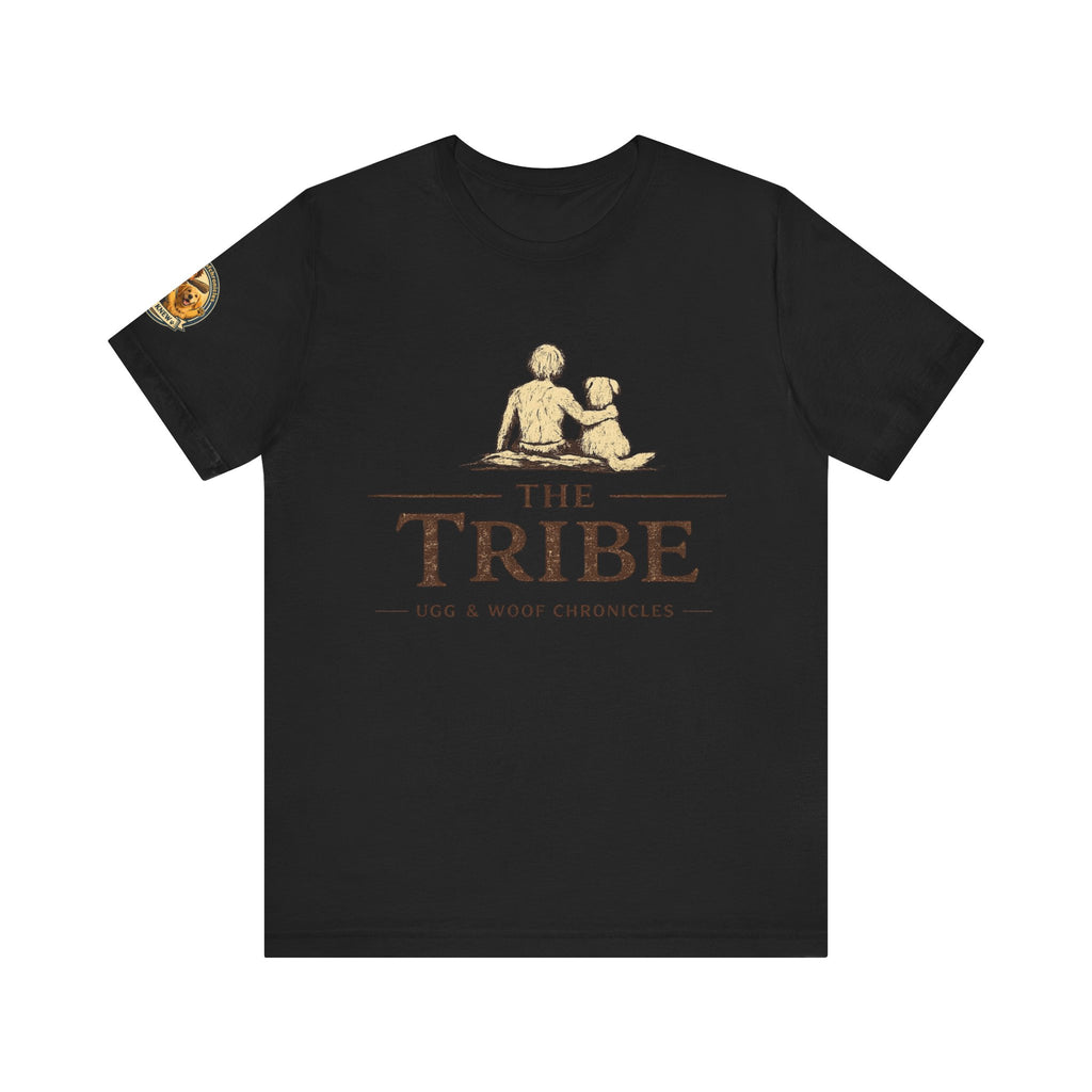 Ugg & Woof Chronicles “The Tribe” T-Shirt – Caveman & Dog Adventure Shirt – Modern World Ancient Mind Graphic Tee