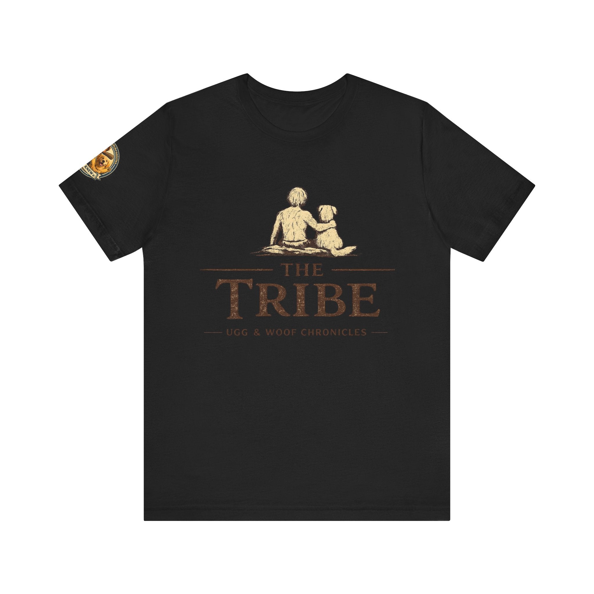 Ugg & Woof Chronicles “The Tribe” T-Shirt – Caveman & Dog Adventure Shirt – Modern World Ancient Mind Graphic Tee
