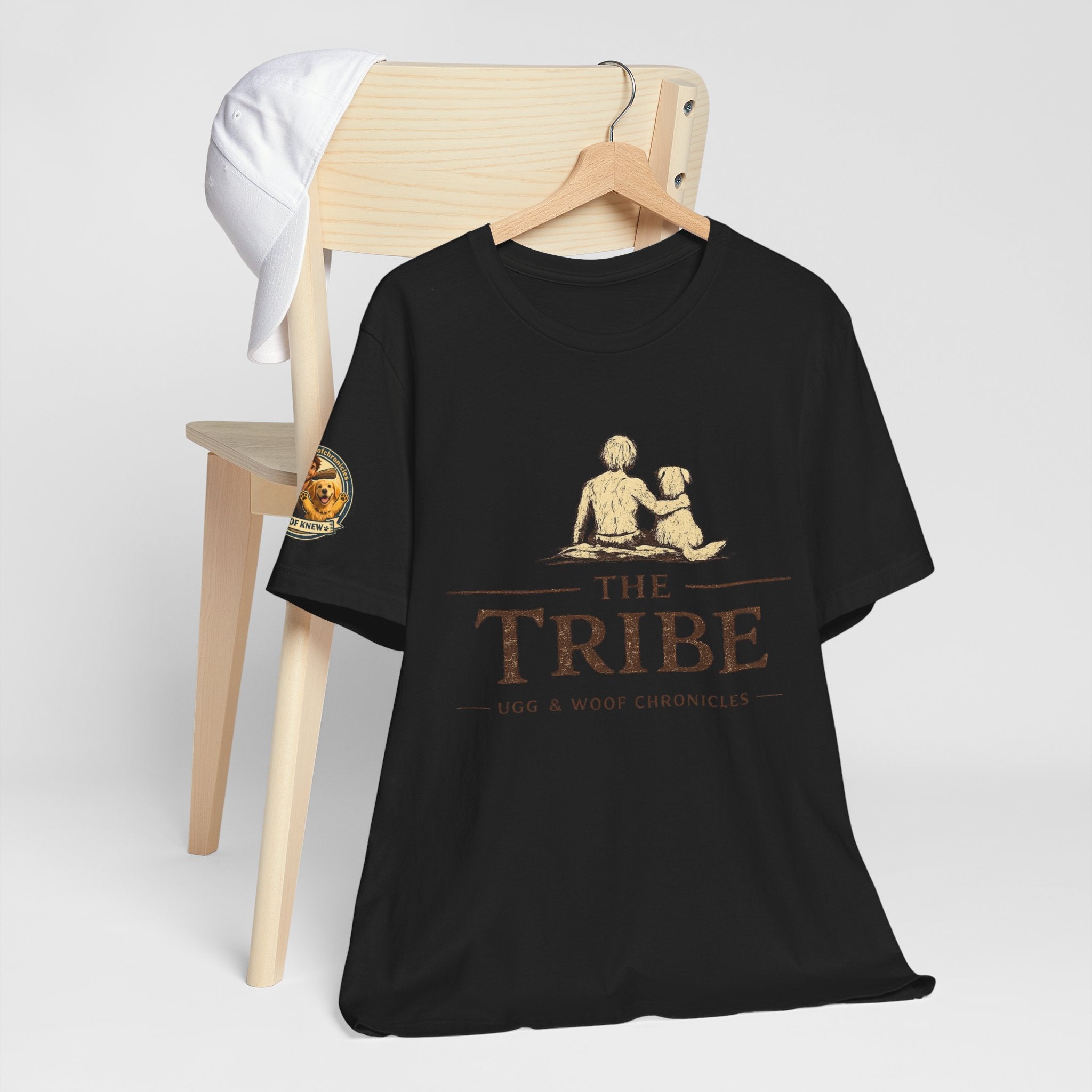 Ugg & Woof Chronicles “The Tribe” T-Shirt – Caveman & Dog Adventure Shirt – Modern World Ancient Mind Graphic Tee