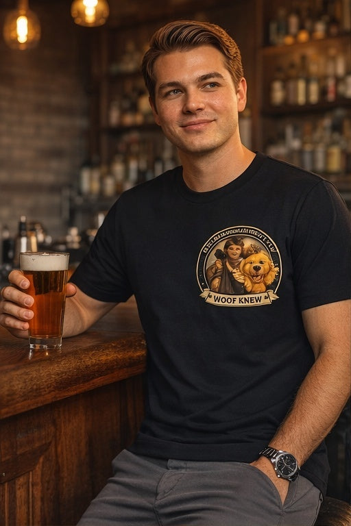 Ugh & Woof Chronicles Graphic Tee — 'Modern World, Ancient Mind' Dog Lover T‑Shirt