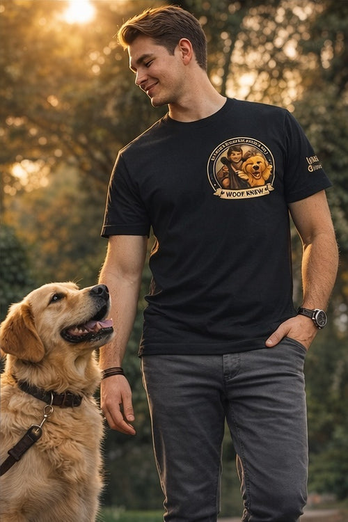Ugh & Woof Chronicles Graphic Tee — 'Modern World, Ancient Mind' Dog Lover T‑Shirt