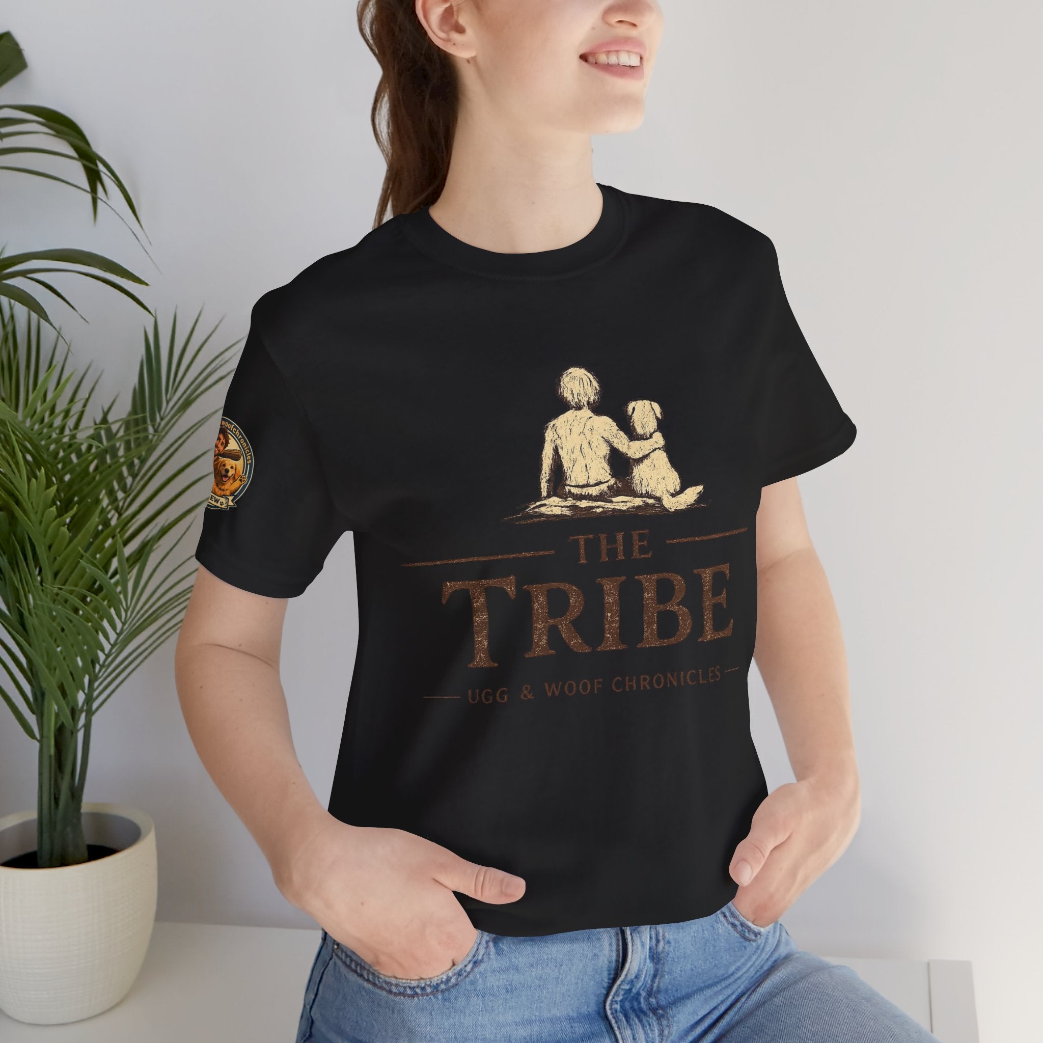 Ugg & Woof Chronicles “The Tribe” T-Shirt – Caveman & Dog Adventure Shirt – Modern World Ancient Mind Graphic Tee