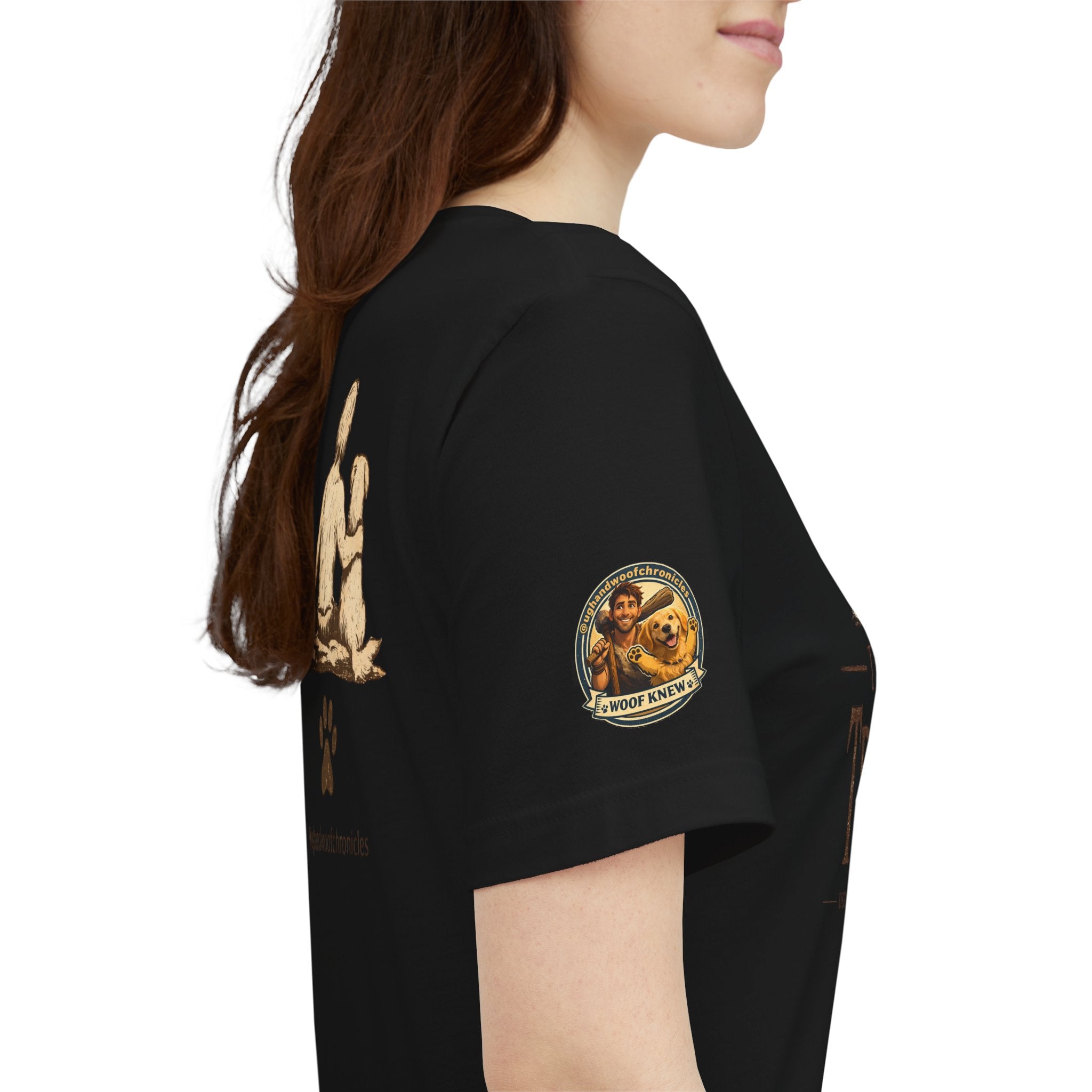 Ugg & Woof Chronicles “The Tribe” T-Shirt – Caveman & Dog Adventure Shirt – Modern World Ancient Mind Graphic Tee