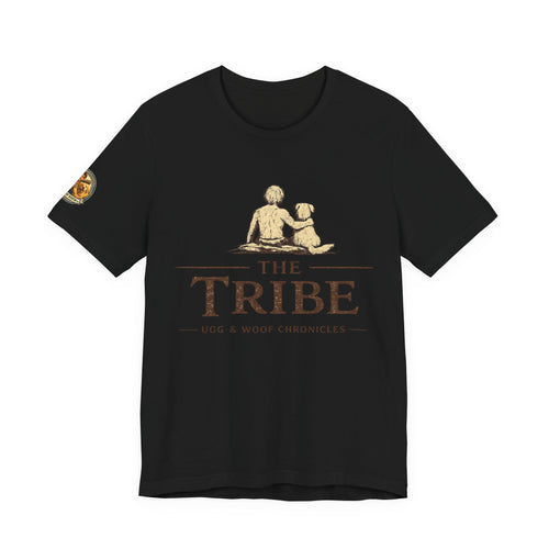Ugg & Woof Chronicles “The Tribe” T-Shirt – Caveman & Dog Adventure Shirt – Modern World Ancient Mind Graphic Tee